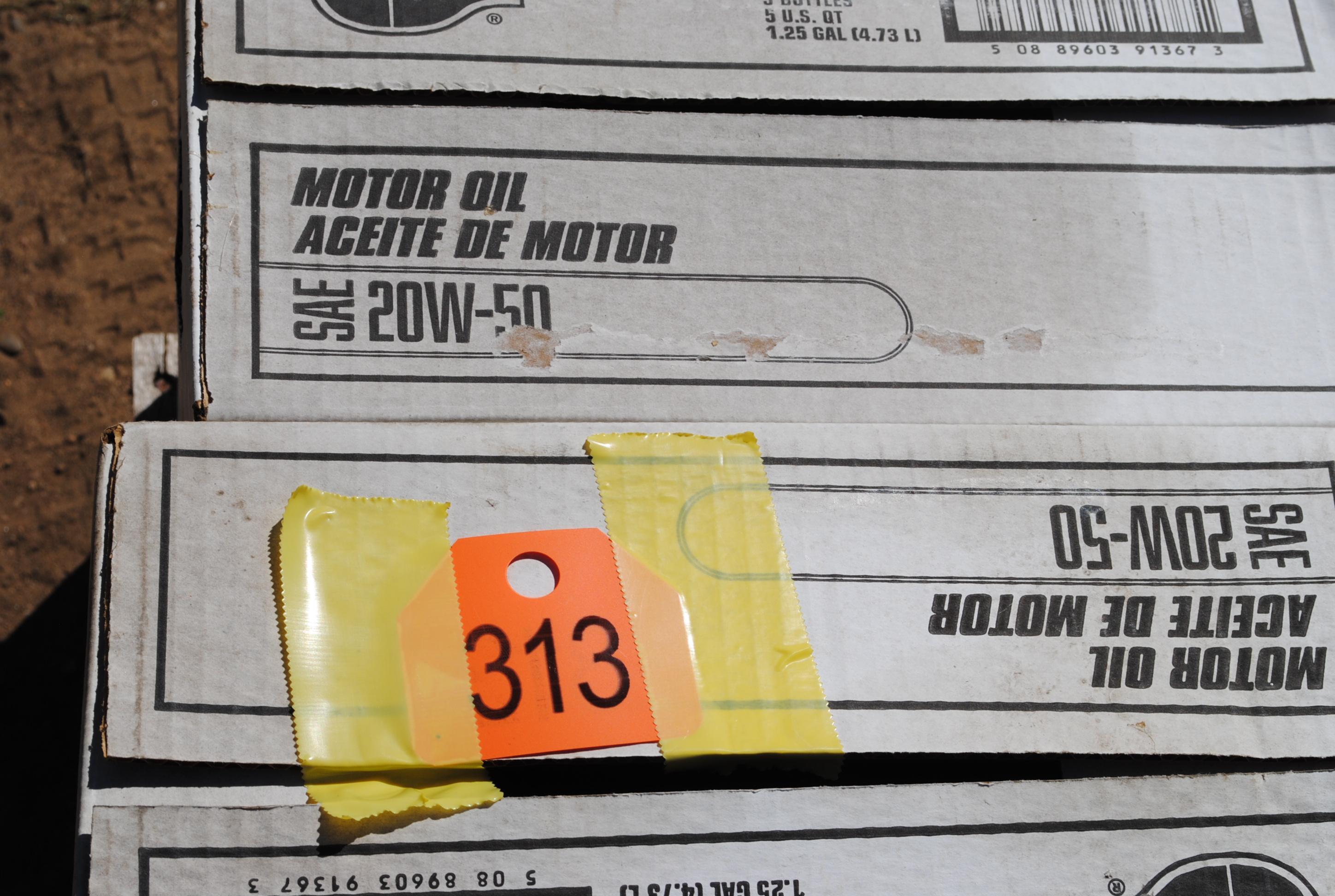 2 Boxes of (3) 5-quart jugs 20W/50 motor oil (sells 2 times the money)