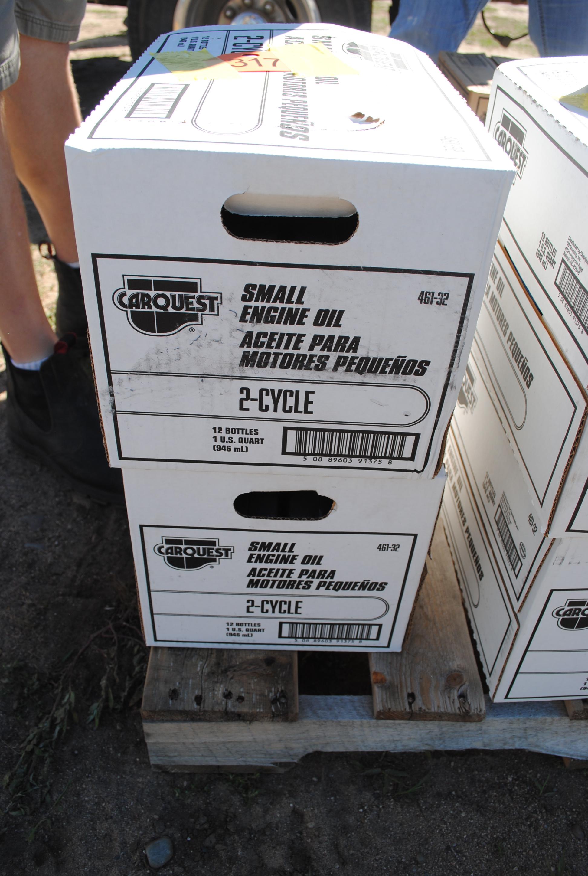 2 Boxes of (12) 1-quart 2-cycle motor oil (sells 2 times the money)