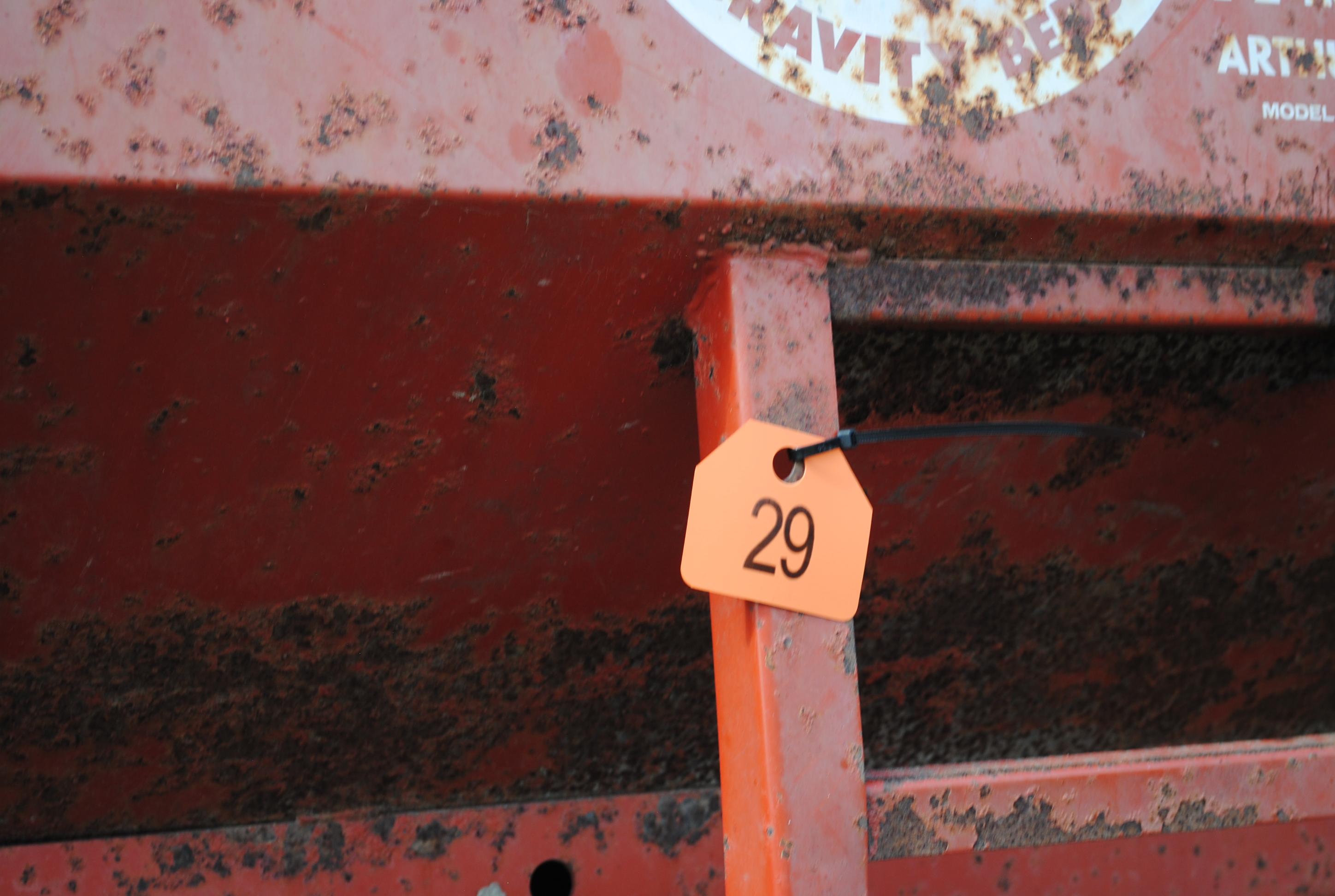 Flow EZ Gravity Box on EZ Trail running gear, approx. 275 bu., extendable pole