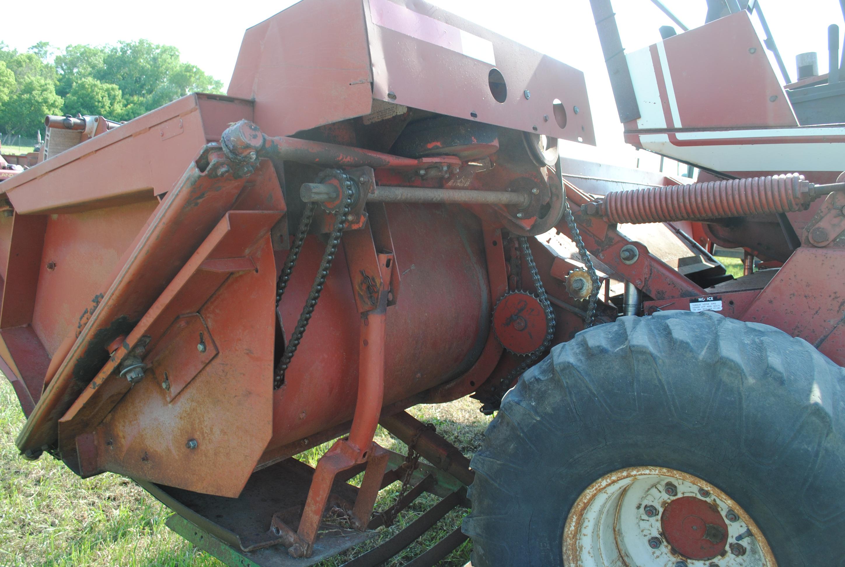Hesston 6450 12' Swather, Chrysler gas engine, crimper, shows 5,504 hours, sells with home built swa