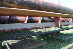 Hesston 6450 12' Swather, Chrysler gas engine, crimper, shows 5,504 hours, sells with home built swa
