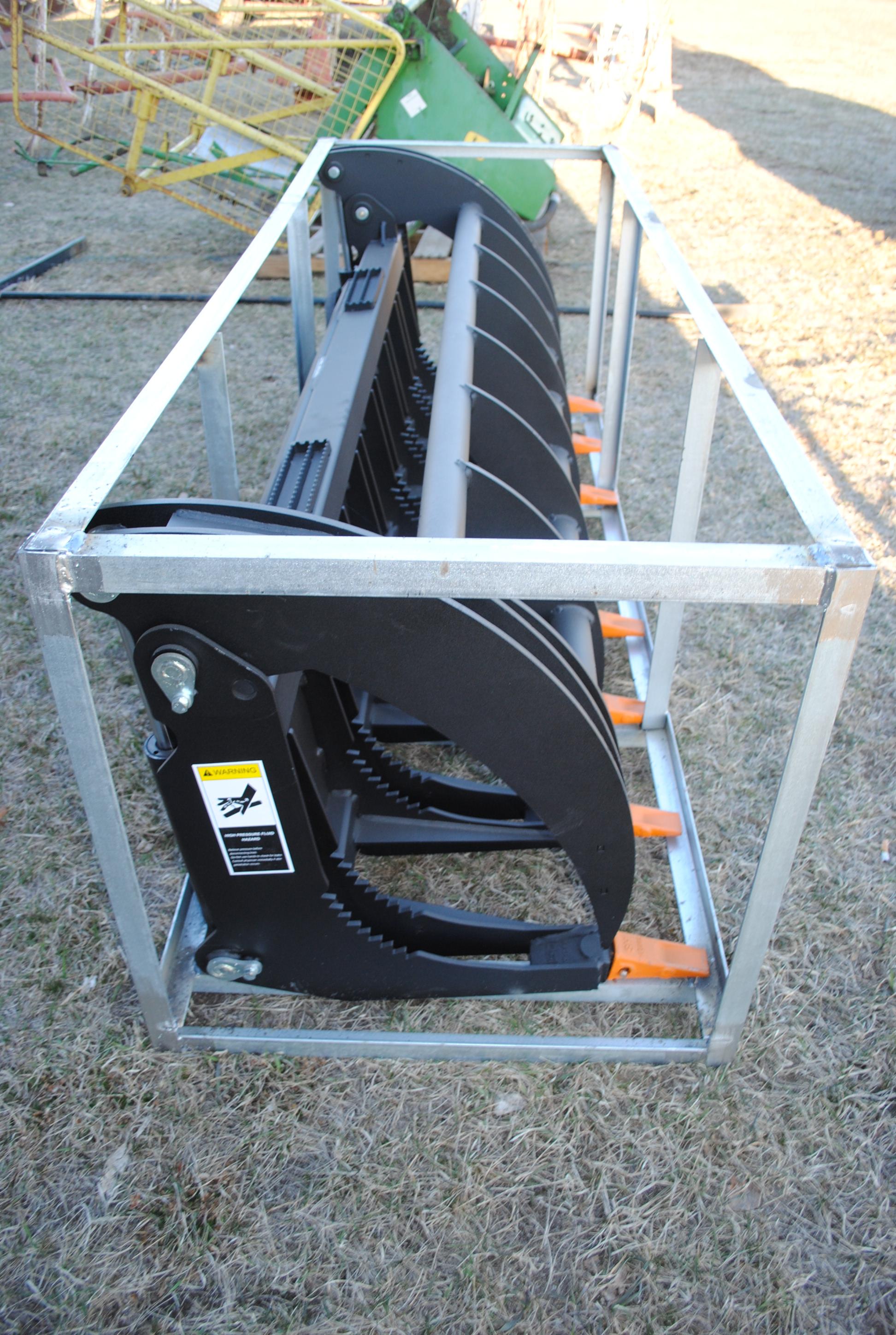 Greatbear 78" Heavy Grass Fork Grapple, operating pressure: 16Mpa, universal skidsteer mount, new