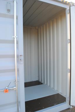40' High Cube Container with four double doors on the side, double door on the back, lock box pocket