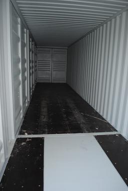 40' High Cube Container with four double doors on the side, double door on the back, lock box pocket