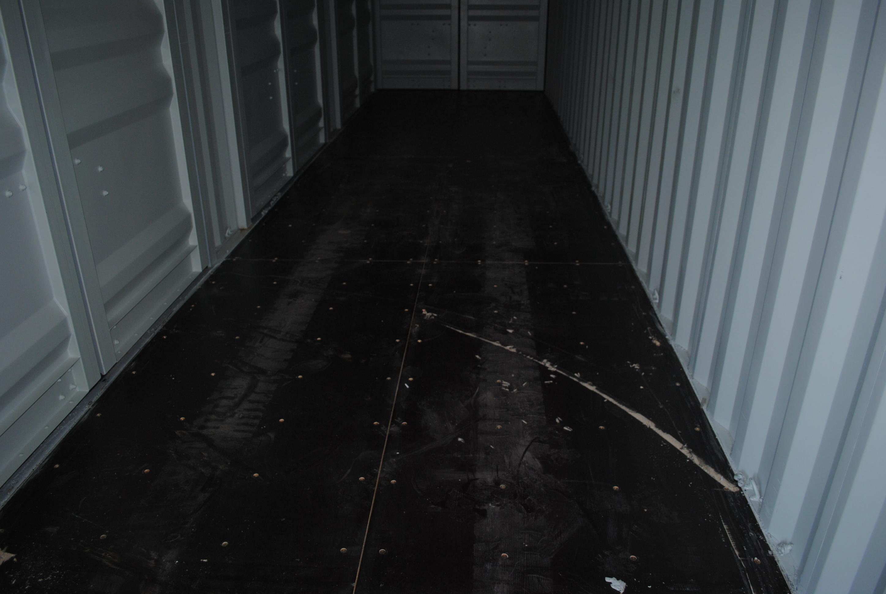 40' High Cube Container with four double doors on the side, double door on the back, lock box pocket