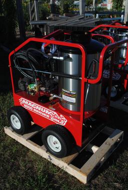 Magnum 4000 Pressure Washer hot water, wand and nozzles included, new - never had oil in it - read t