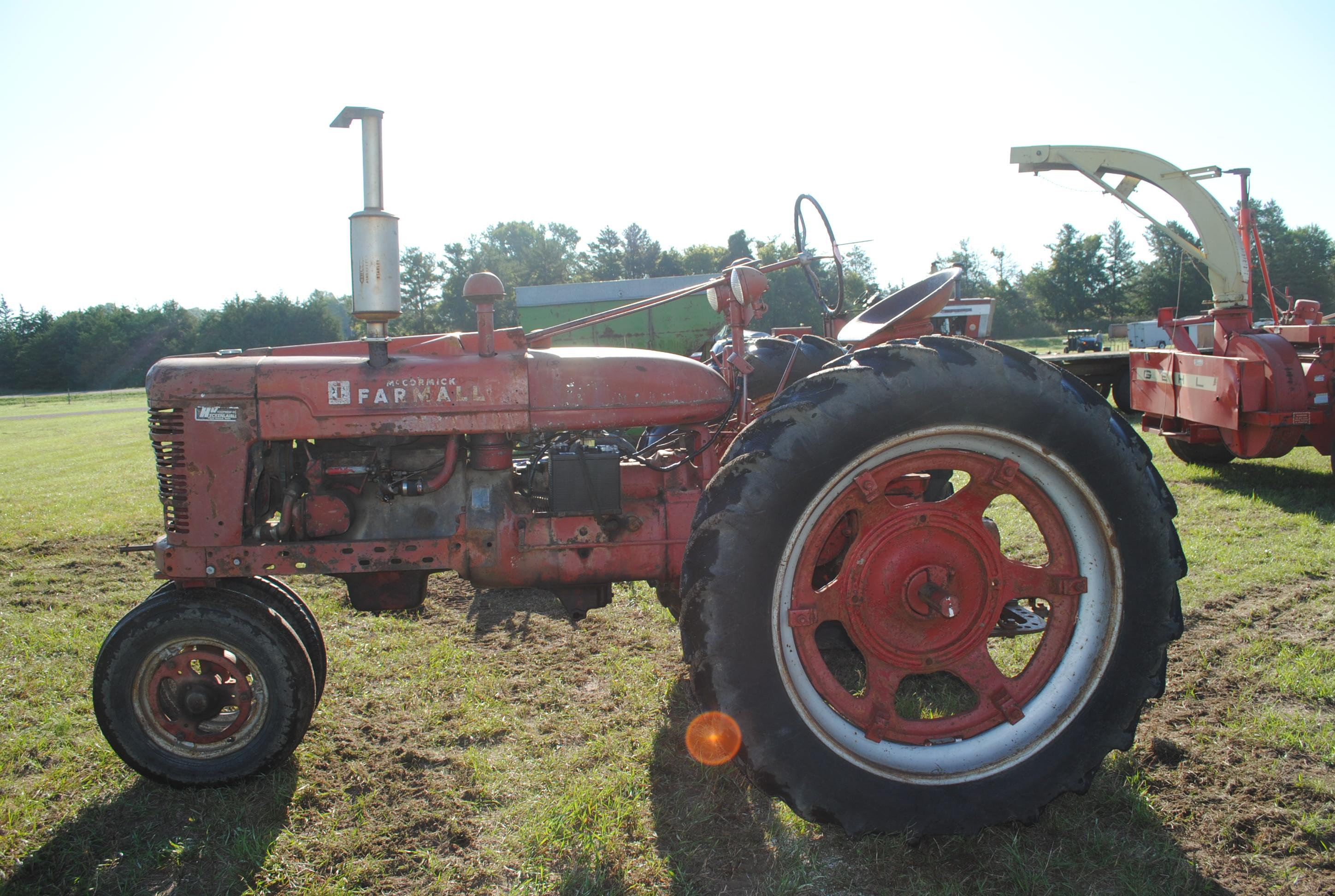 Farmall 'H' Tractor, narrow front, pto, draw bar, 6.00-16 fronts, 12.4-38 rears, Serial No. 163295,