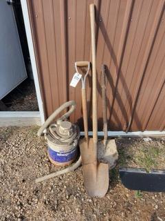 Spade, 2 Shovels & ShopVac (sells as one lot)