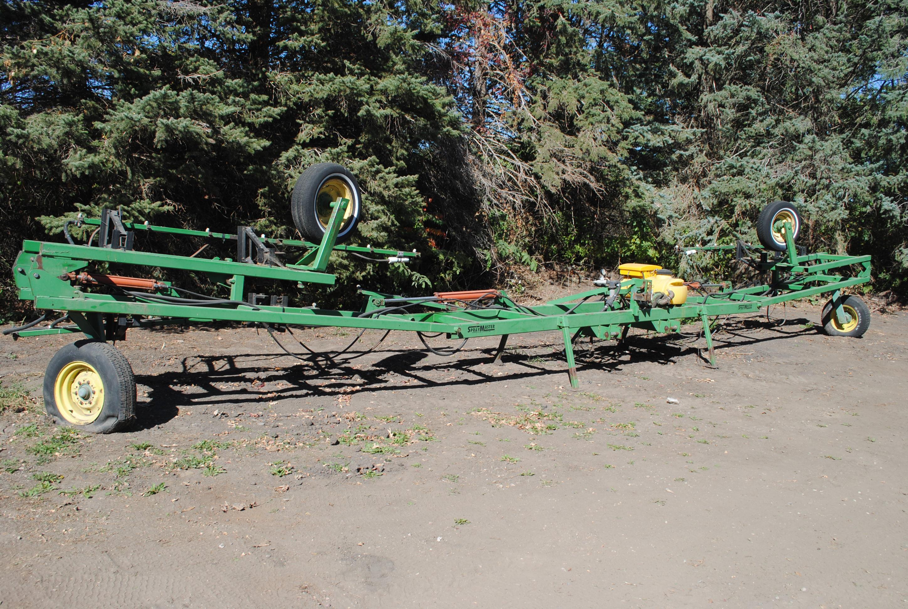 3-Point SprayMaster Boom Sprayer with (2) 200-gallon saddle tanks, approx. 60', foam markers, 1,000