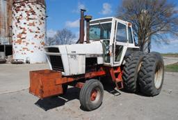 Case Agri-King 1270 Diesel Tractor w/cab, wide front, rock box, band duals, 3-point, w/quick hitch,