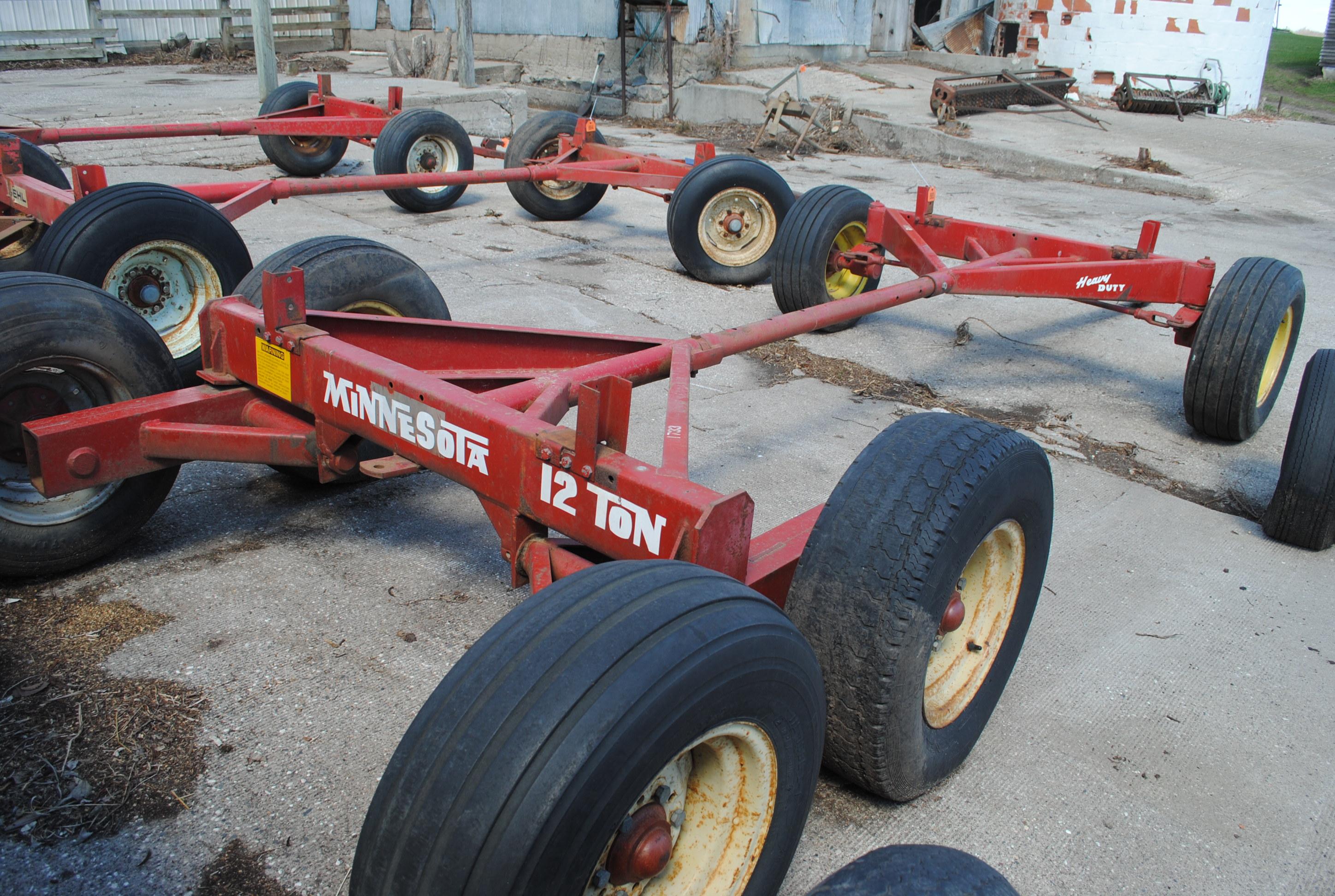 MN 12-ton tandem 4-wheel running gear w/extendable pole