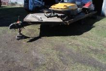 **T** 1989 Nort. 4-place Snowmobile Trailer, 16' + 4' V x 90" wide, drive-on/drive-off trailer, surg