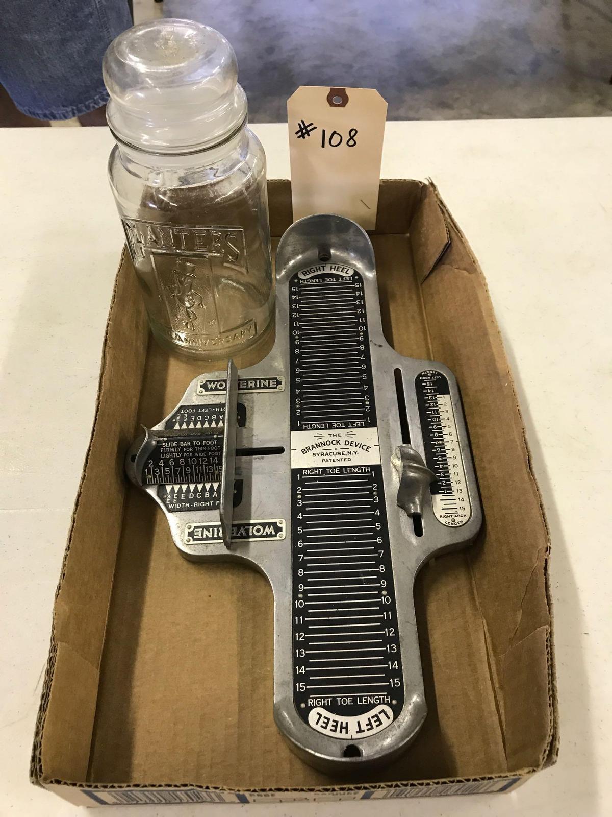 ASST PLANTERS PEANUT JAR , WOLVERINE SHOE SIZER