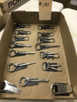 ASST BOTTLE OPENERS inc. ATLAS BEER CENTLIVRE SILVER KING