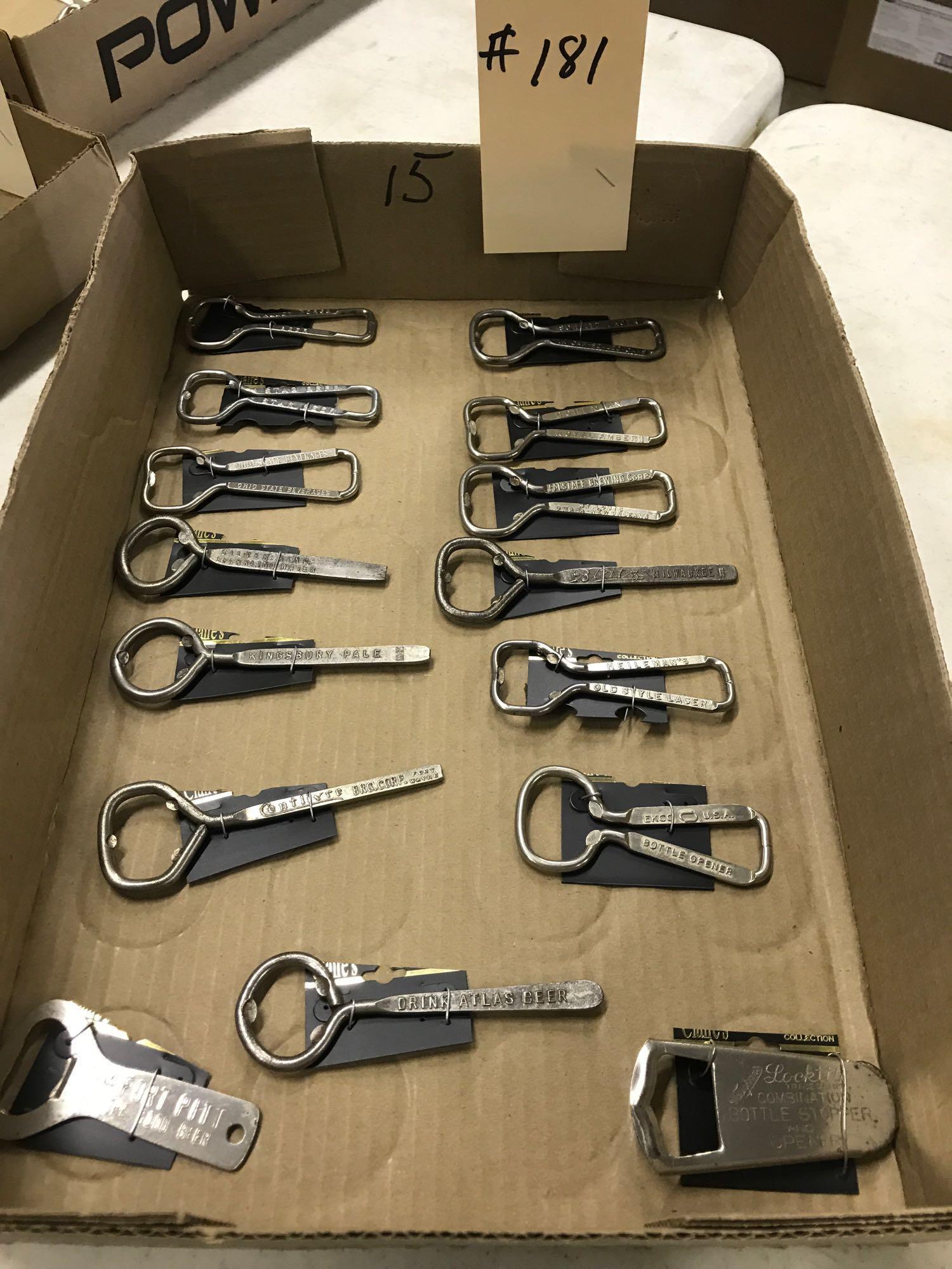 ASST BOTTLE OPENERS inc. ATLAS BEER CENTLIVRE SILVER KING
