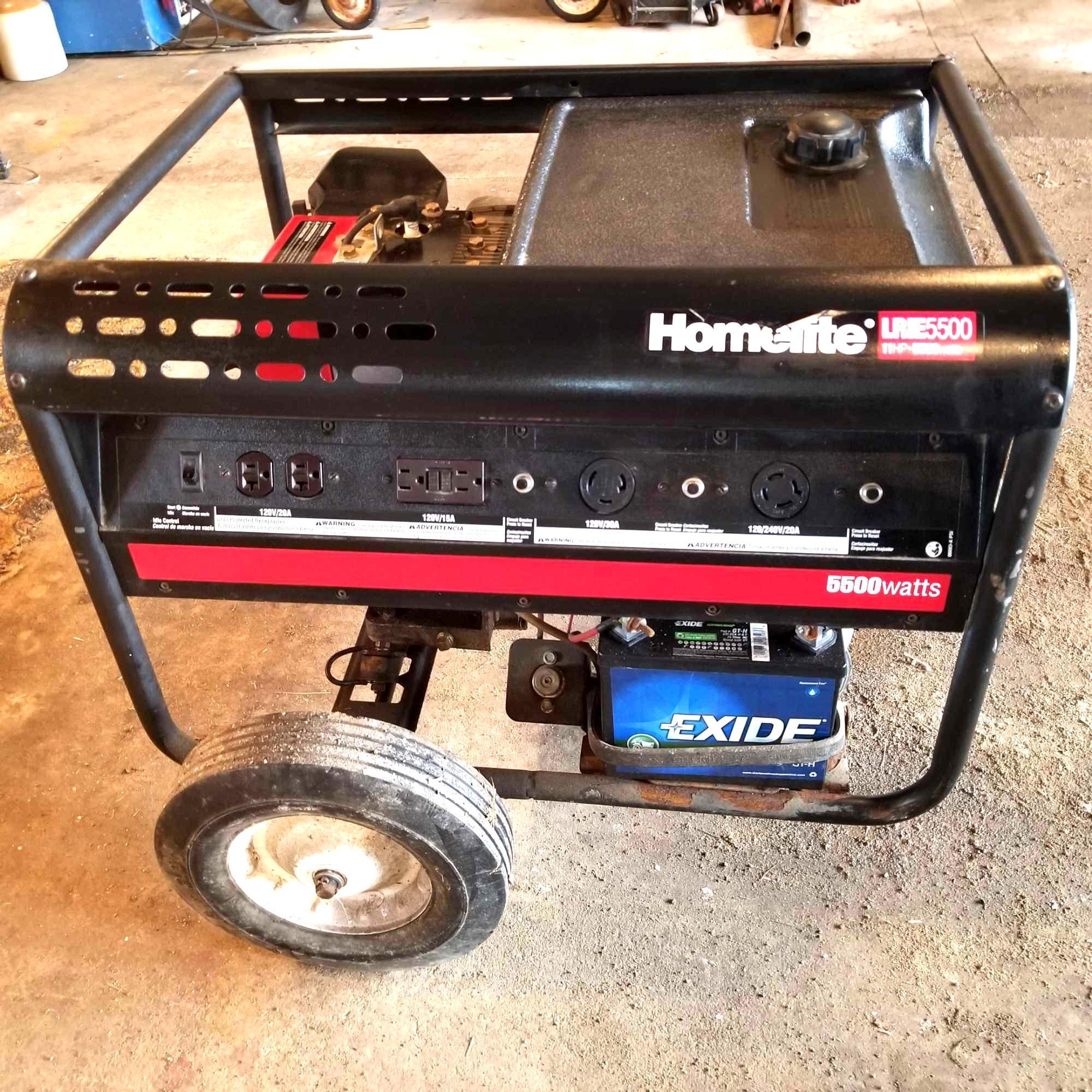 Homelite LRIE5500 Portable Generator 5500w Electric Start