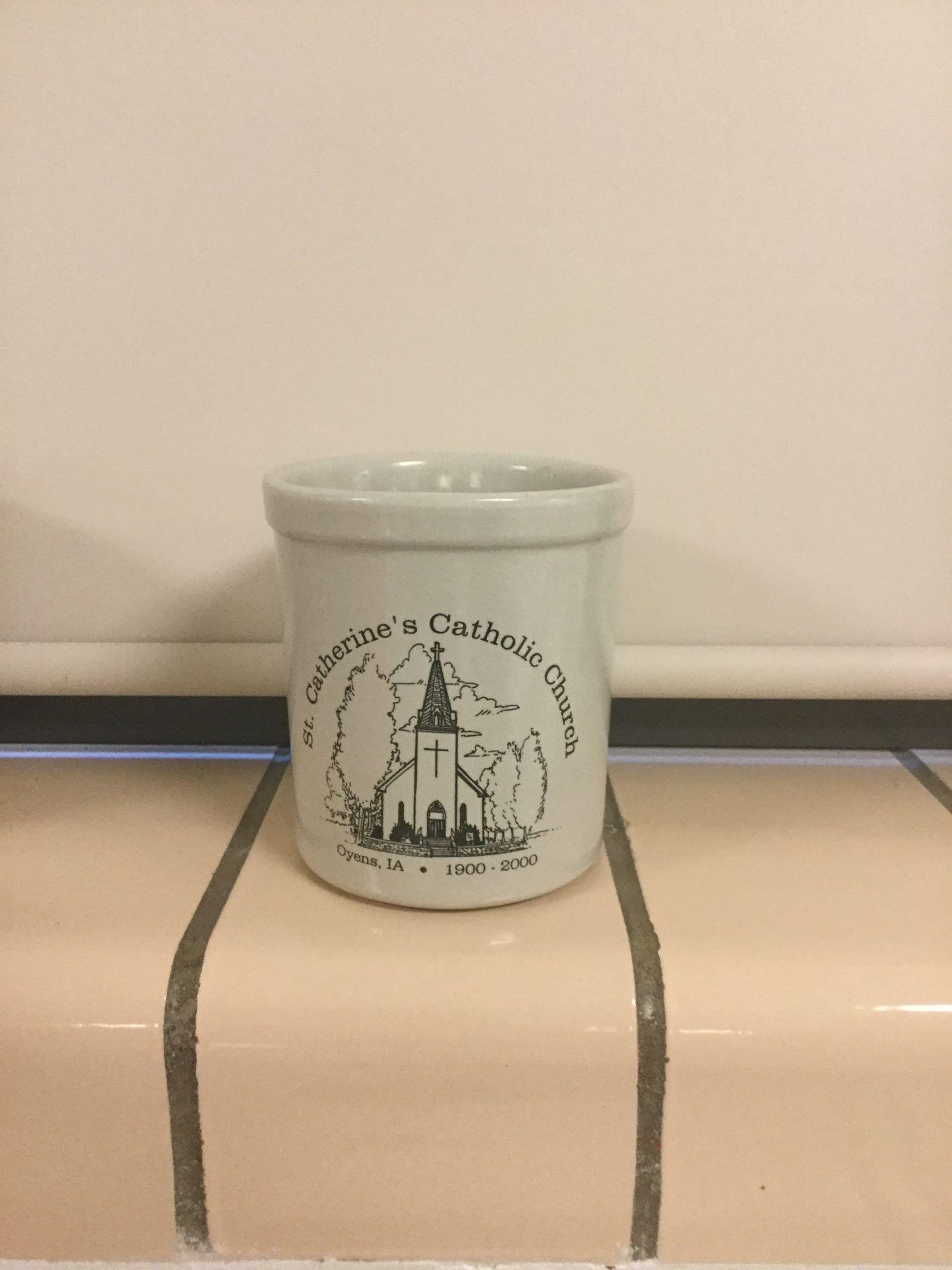 St. Catherine's Catholic Church centennial crock 1900-2000 (Anonymous)
