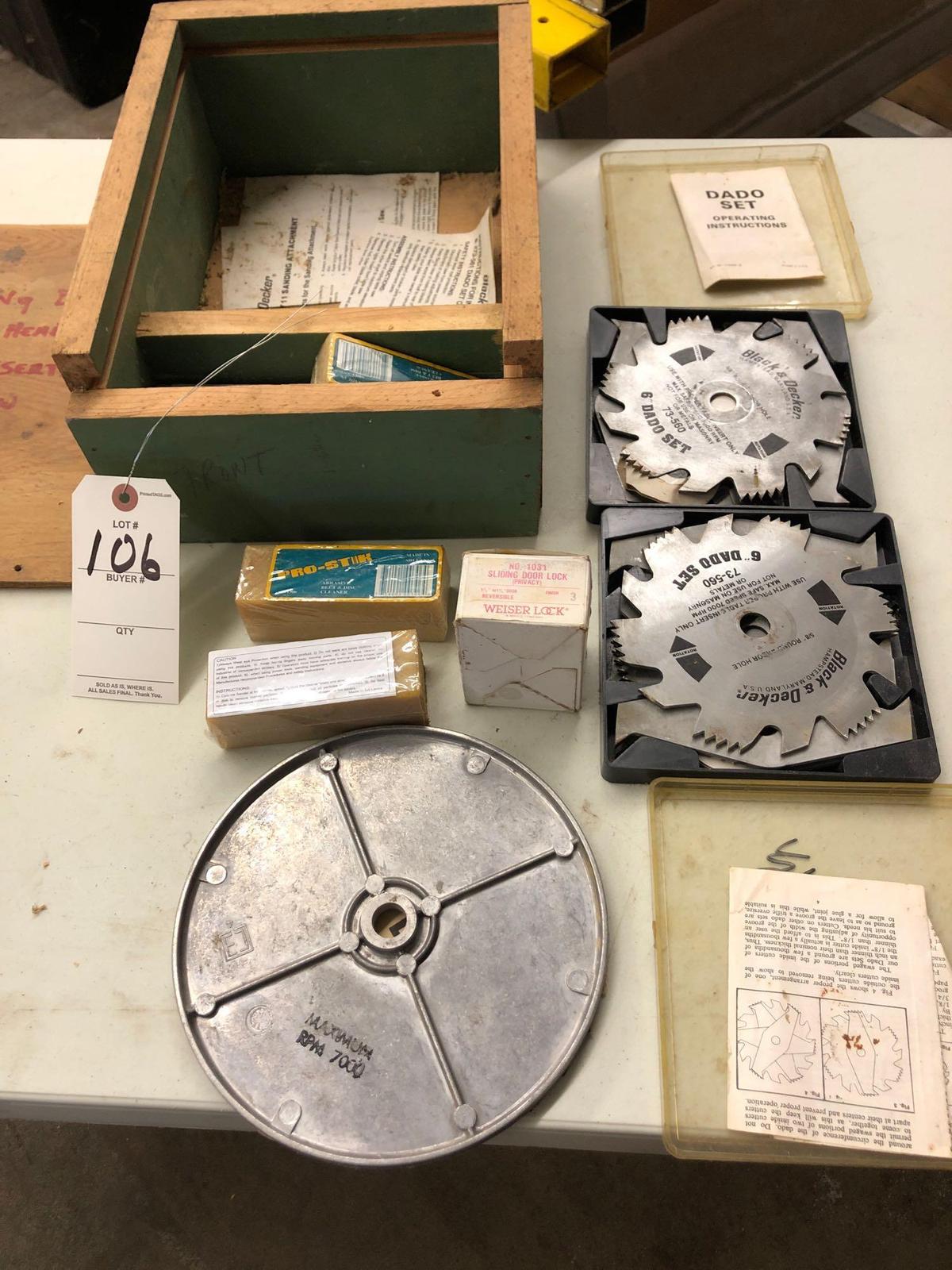 B & D 6'' dato sets and sanding disc cleaner