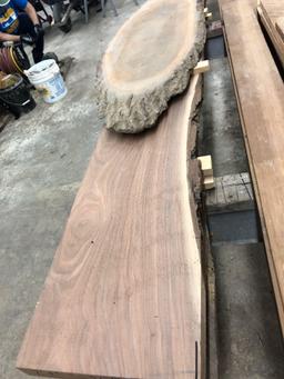 4- pc rough cut solid redwood. No warranty on description on type of wood or board feet