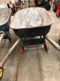 Wheel barrow with pneumatic tire and back gauge wheels. No shipping!