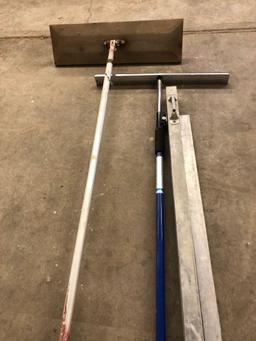 Various concrete floats and aluminum straight edge. No shipping