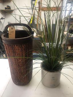 2 Gal Red Wing Crock and Flower Vase. NO SHIPPING!