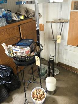Adjustable Clothes Rack, Iron Flower Stand, Corks and More. NO SHIPPING!