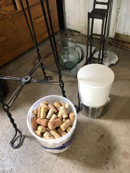 Adjustable Clothes Rack, Iron Flower Stand, Corks and More. NO SHIPPING!