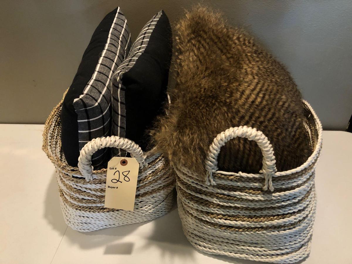Throw Pillows and Decorative Baskets
