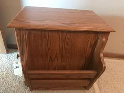 Oak End Table/Magazine Rack. NO SHIPPING AVAILABLE!