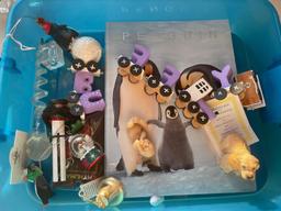 Pair of colored glass penguins