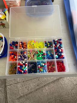 White min lights, 100th Anniversary plate, Marcus, Iowa, beads, etc.