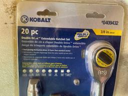Kobalt 20 pc. 3/8''...double drive extendable ratchet set (new)... Shipping