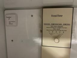 Approx. 17 cu.ft.Tappen refrigerator freezer, almond color No Shipping Available