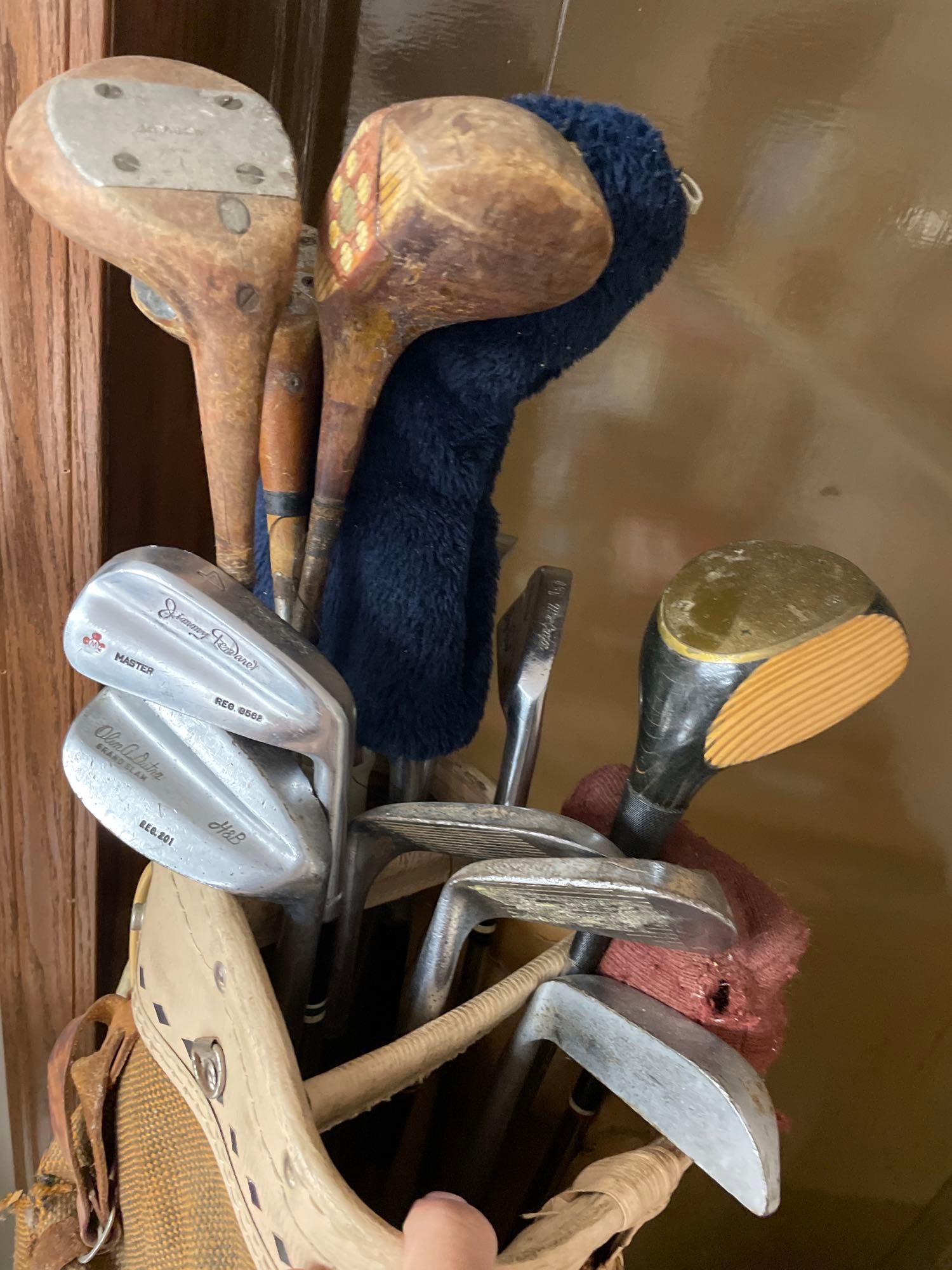 Assortment of Golf Clubs in Bag