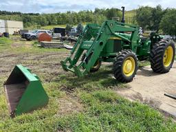 JOHN DEERE "4020" TRACTOR, DIESEL, OPEN STATION , HYDRAULIC FRONT ASSIST, 260 LOADER