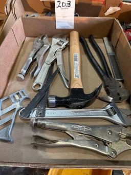 FENCE PLIERS, VISE GRIPS and HAMMER