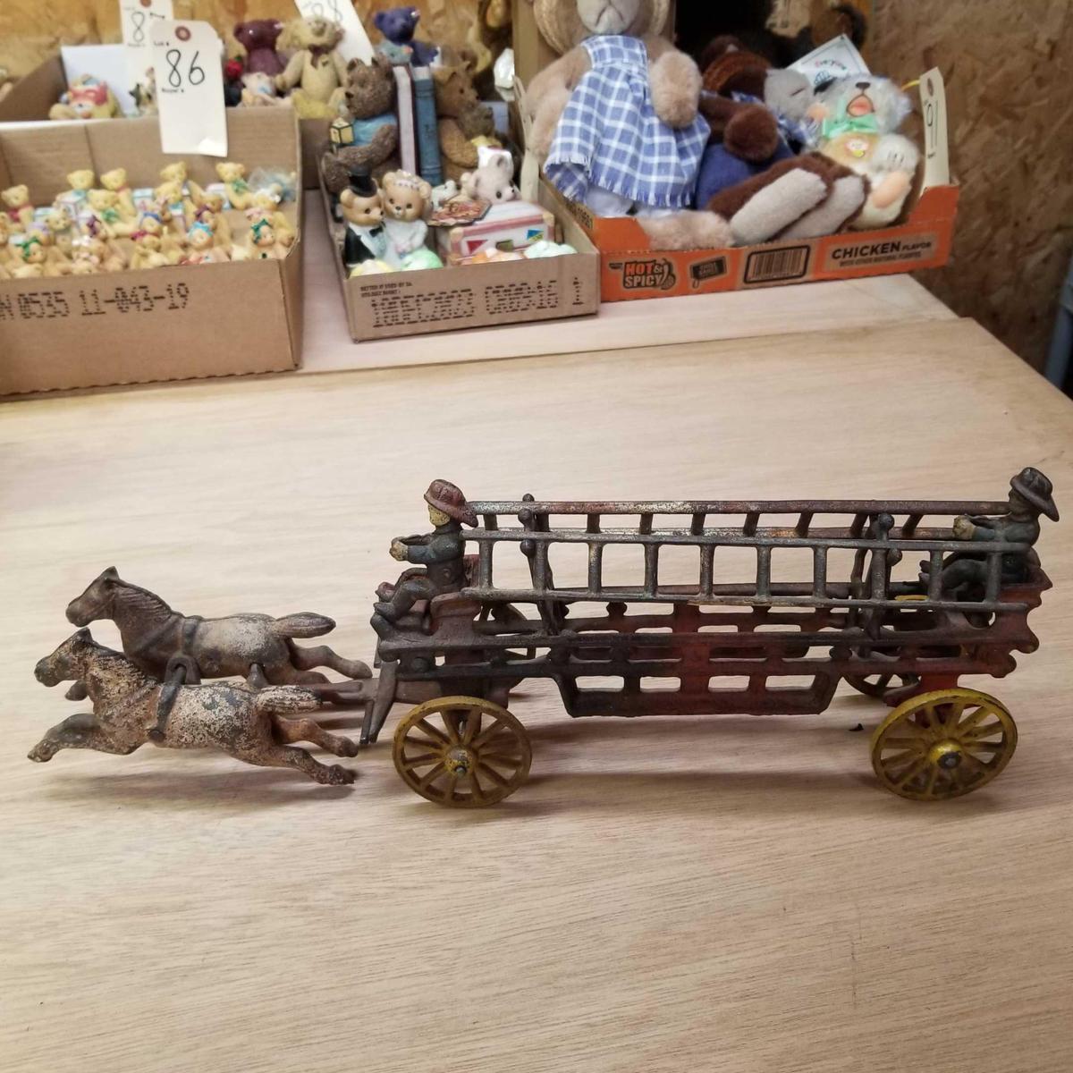 CAST HORSE DRAWN LADDER WAGON