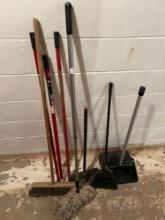 Broom, mop, dust pans, etc