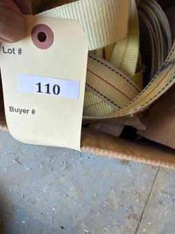 Box of Ratchet Straps, Electrical Cord & more