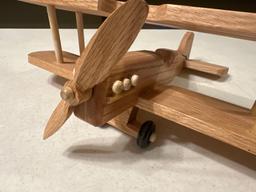 Handcrafted wood airplane