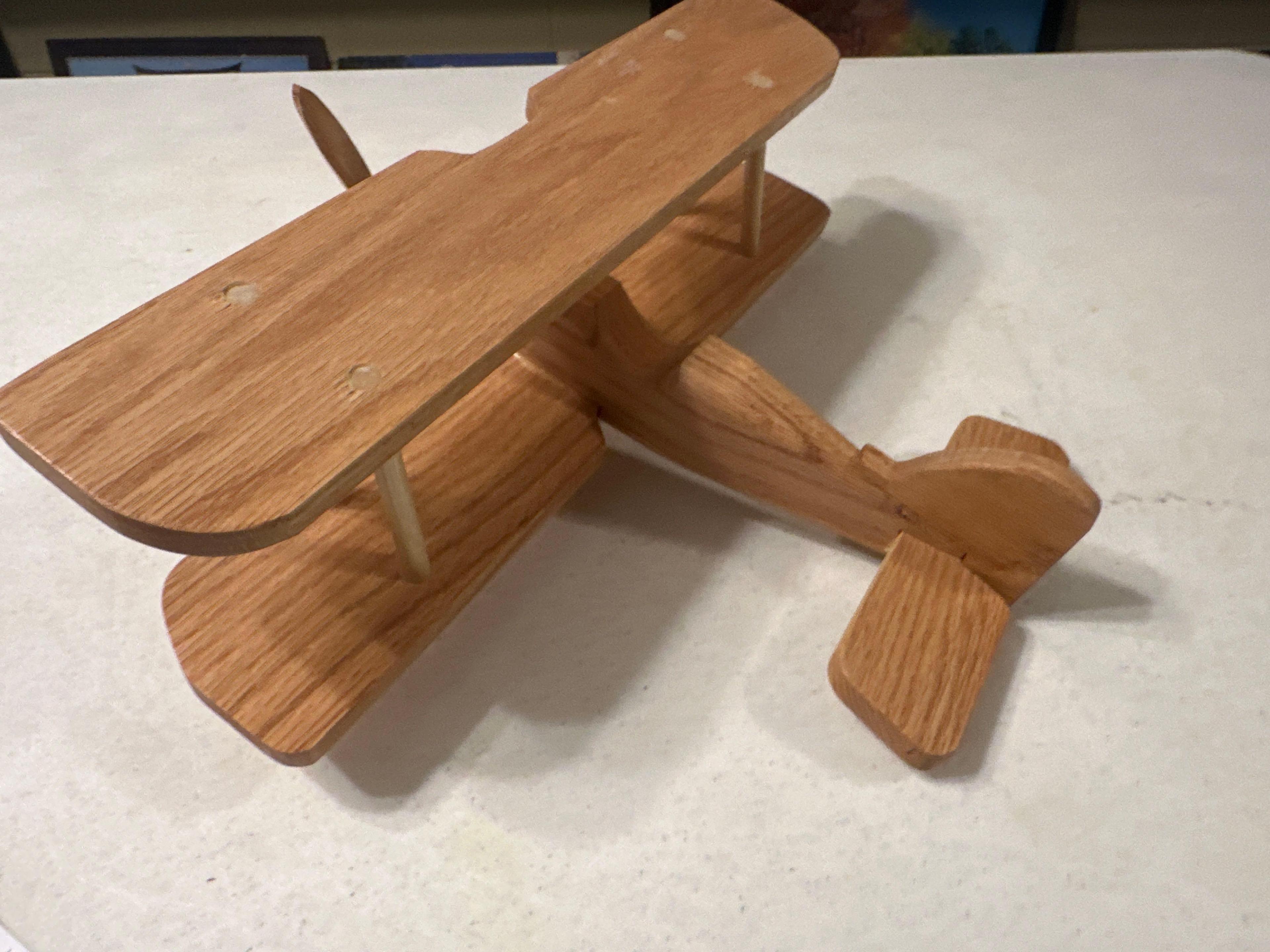 Handcrafted wood airplane