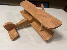 Handcrafted wood airplane