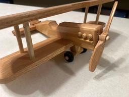 Handcrafted wood airplane