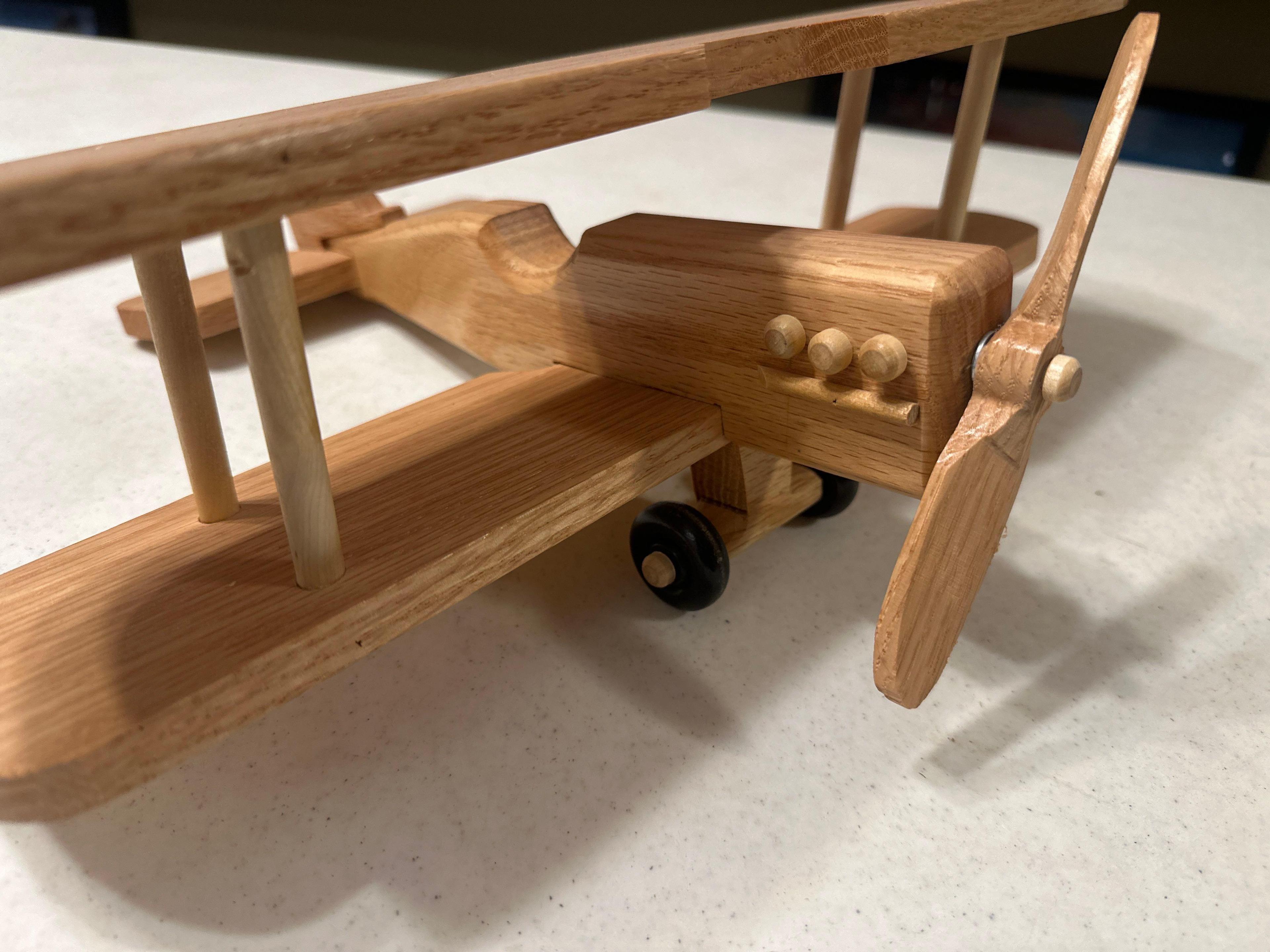 Handcrafted wood airplane