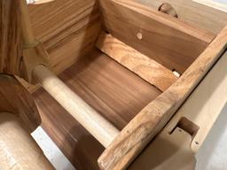 Handcrafted wood dirt scraper