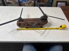 Handcrafted double prop helicopter