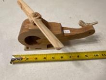 Handcrafted wood helicopter