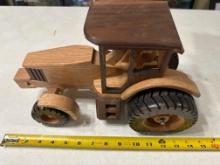 Handcrafted wood tractor