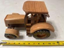 Handcrafted wood tractor